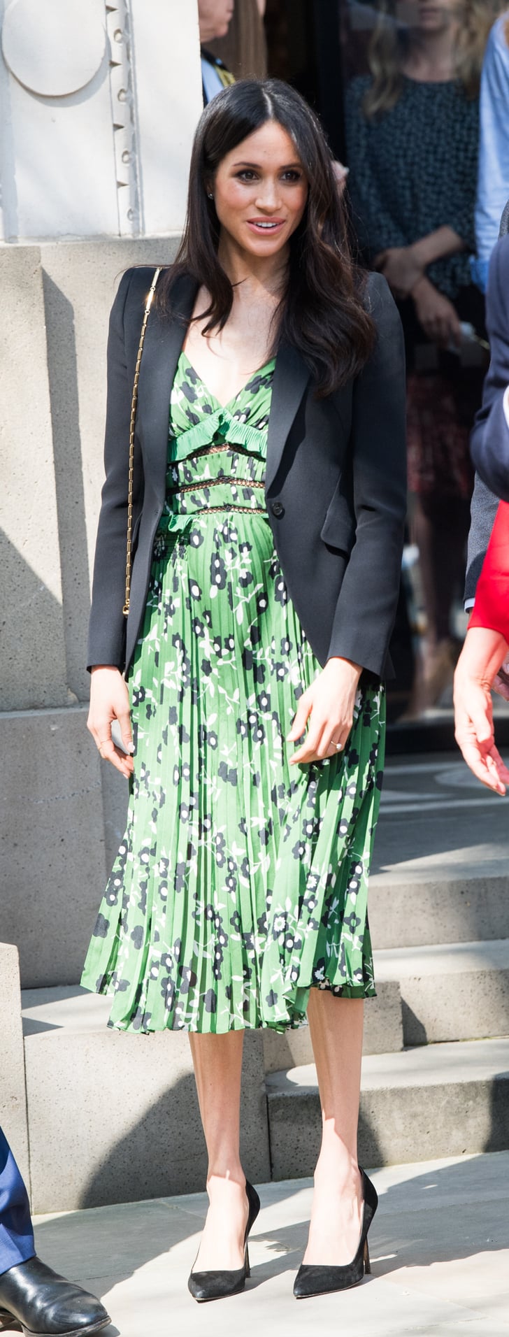 Meghan Markle Green Self Portrait Dress Popsugar Fashion Photo 2 0582