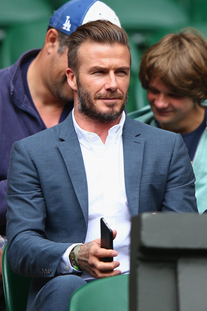 David and Romeo Beckham at Wimbledon 2015