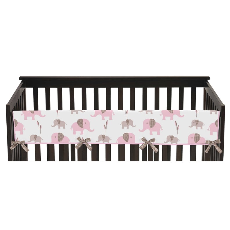Sweet Jojo Designs Mod Elephant Long Crib Rail Cover in Pink