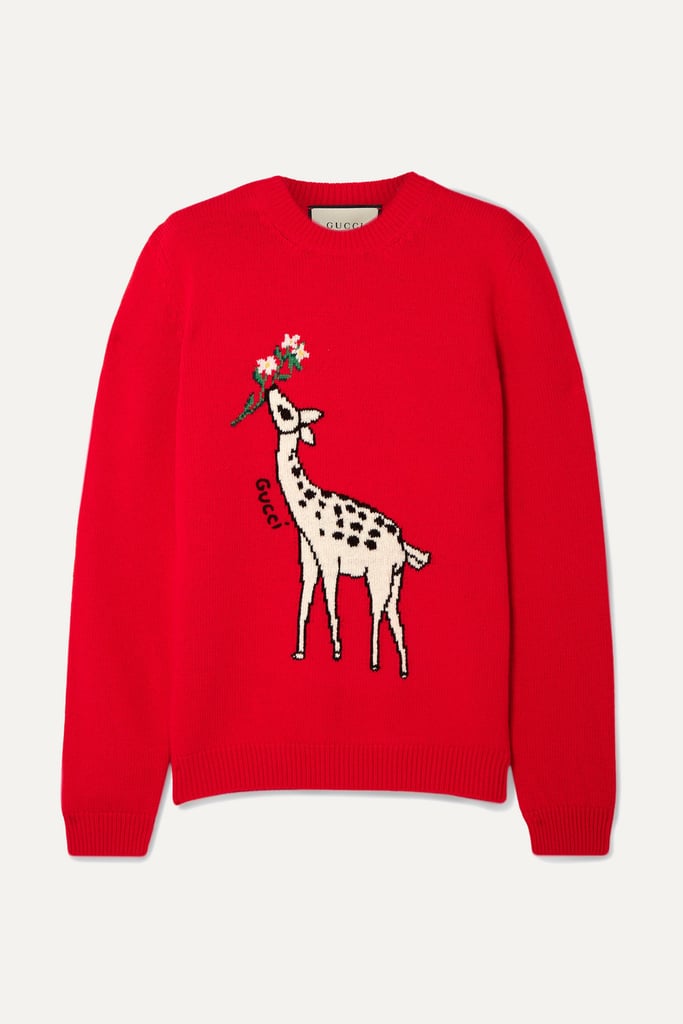 Gucci Embroidered intarsia wool sweater