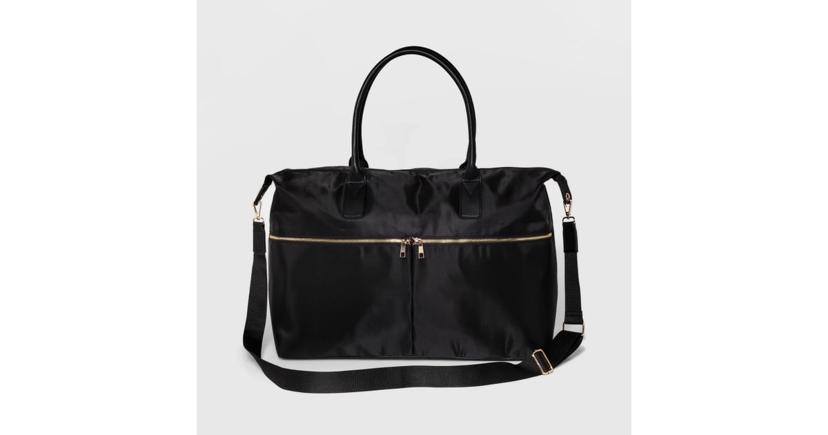 Nylon Weekender Bag in Black Best Luggage From Target 2019 POPSUGAR