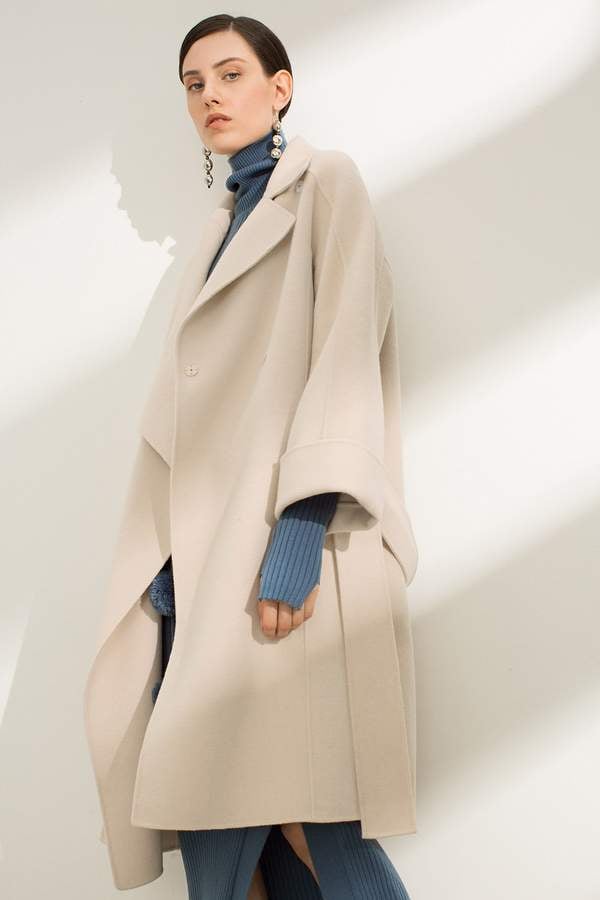 Genuine People Wide Sleeve Wool Wrap Coat