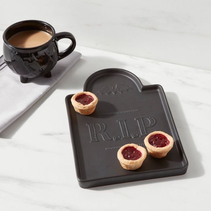 Crowd-Pleasing Platter: Stoneware RIP Tombstone Serving Platter