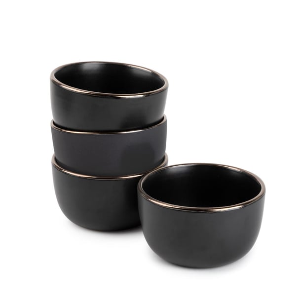 Thyme & Table Servware Black Onyx Stoneware Snack Round Bowls