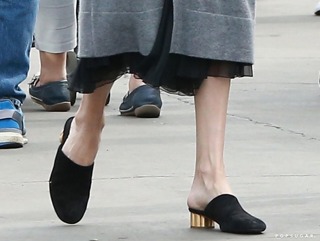 Angelina Jolie's Black Salvatore Ferragamo Mules