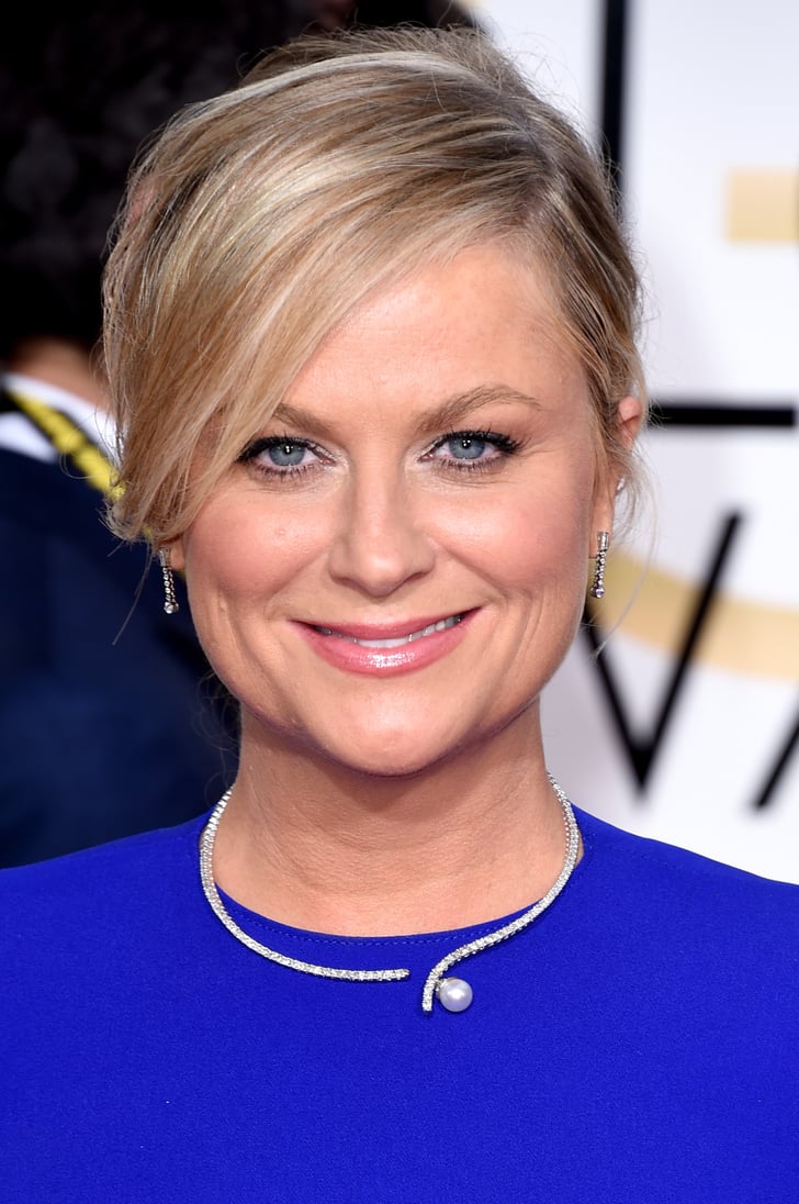 Amy Poehler Hair and Makeup at Golden Globes 2015 Red Carpet