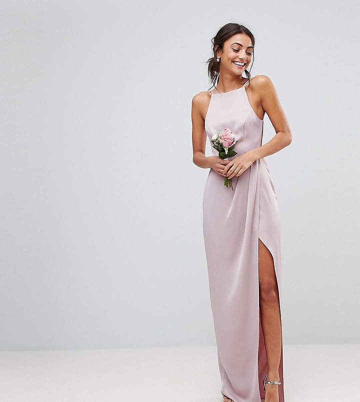 ASOS Tall Wedding Drape Front Strappy Back Maxi Dress