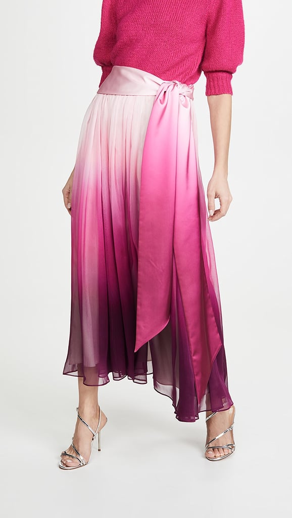 Jonathan Simkhai Ombre Chiffon Pleated Skirt