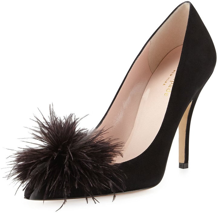 Kate Spade Lilo Pouf Point-Toe Suede Pump ($350)