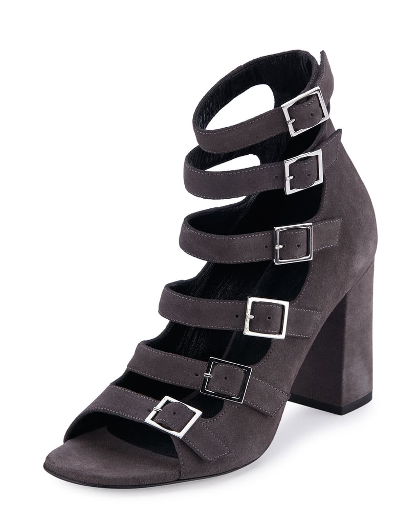 Saint Laurent Suede Babies Multi-Strap 90mm Sandal ($895)