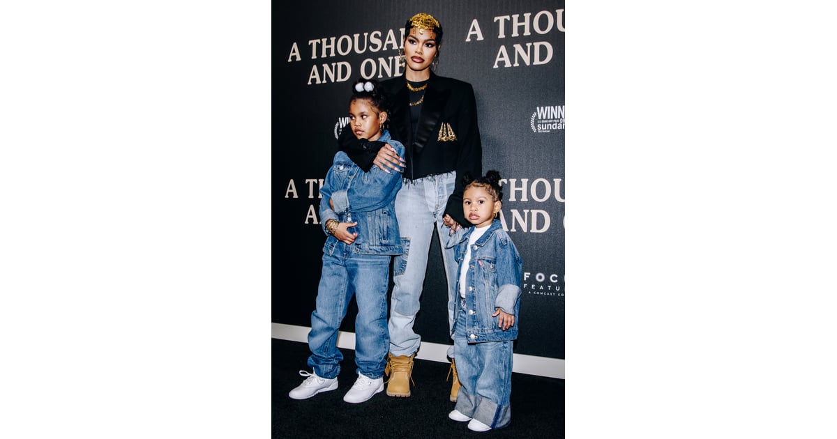 Teyana Taylor and Her Kids at A Thousand and One Premiere