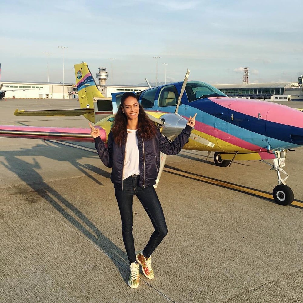 Joan Smalls's Holiday Travel Outfit December 2016