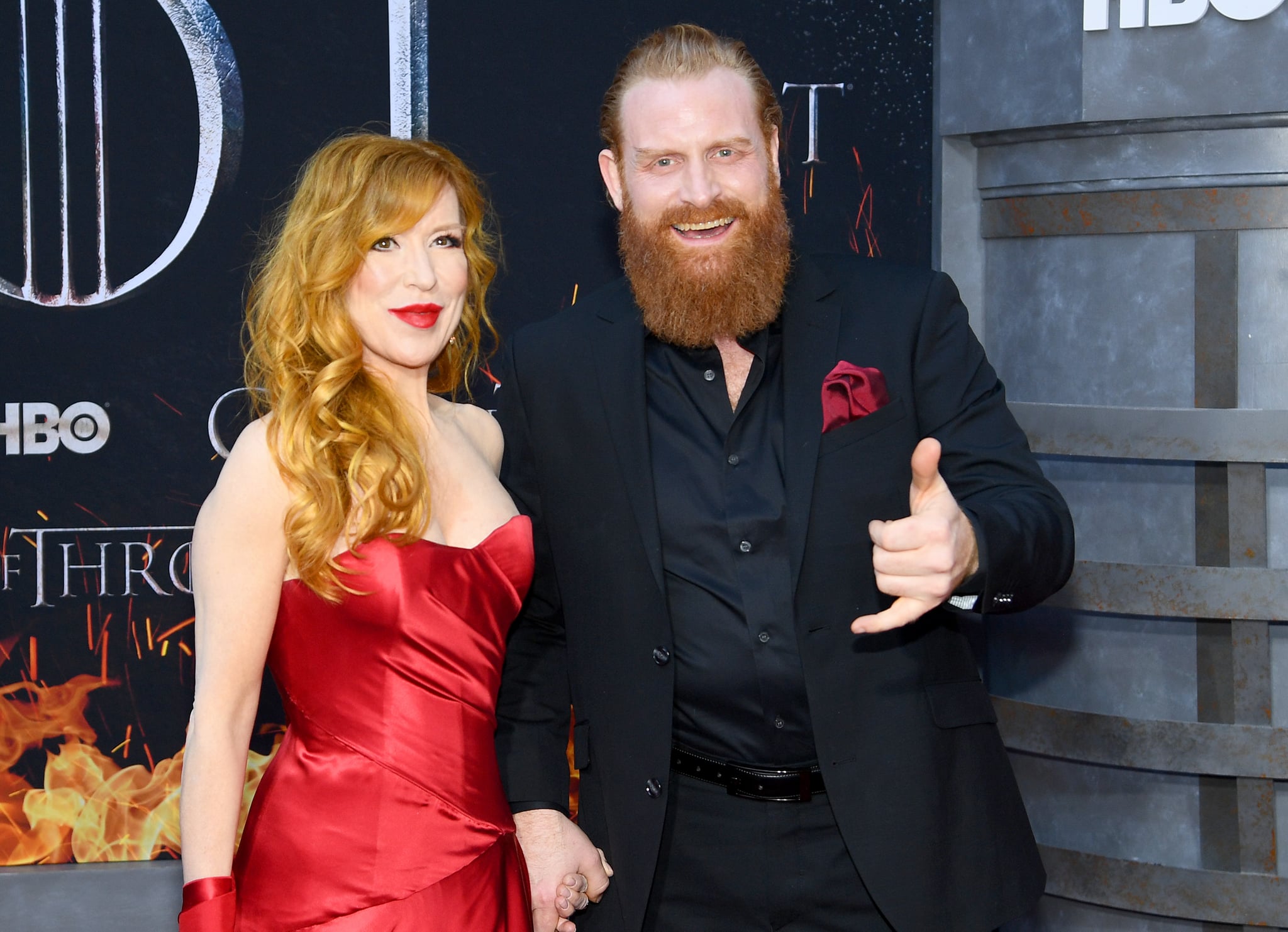 Gry Molvaer Hivju And Kristofer Hivju We Re Emotional Past And Present Game Of Thrones Stars Gather At The Final Red Carpet Premiere Popsugar Celebrity Photo 48