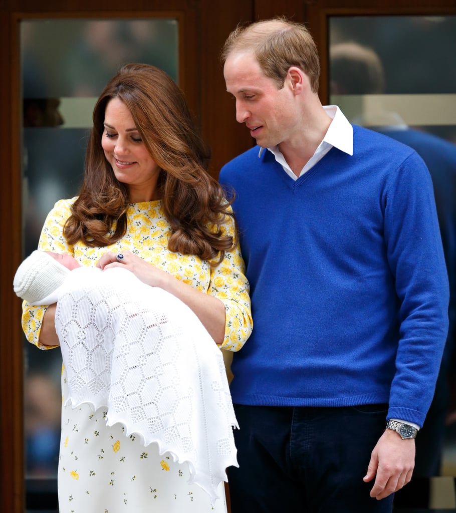 Kate introduced her second-born child to the world with her eyes fixed on the newborn.