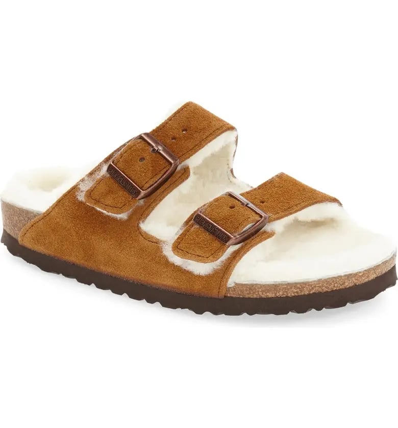 Cozy Footwear: Birkenstock Arizona Shearling Lined Suede Sandals