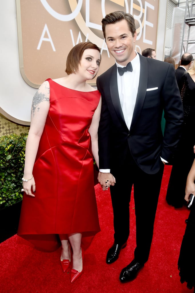 Lena Dunham got adorable with her Girls costar Andrew Rannells.