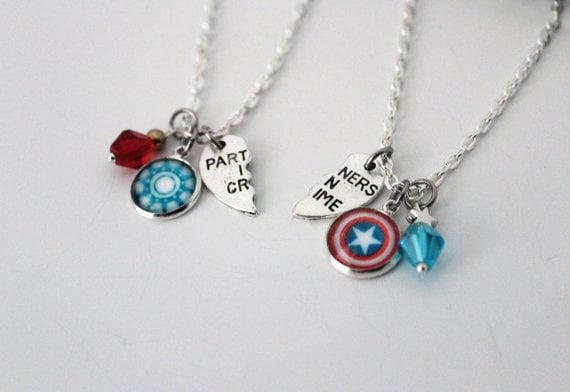 Steve Rogers and Tony Stark BFF Necklaces