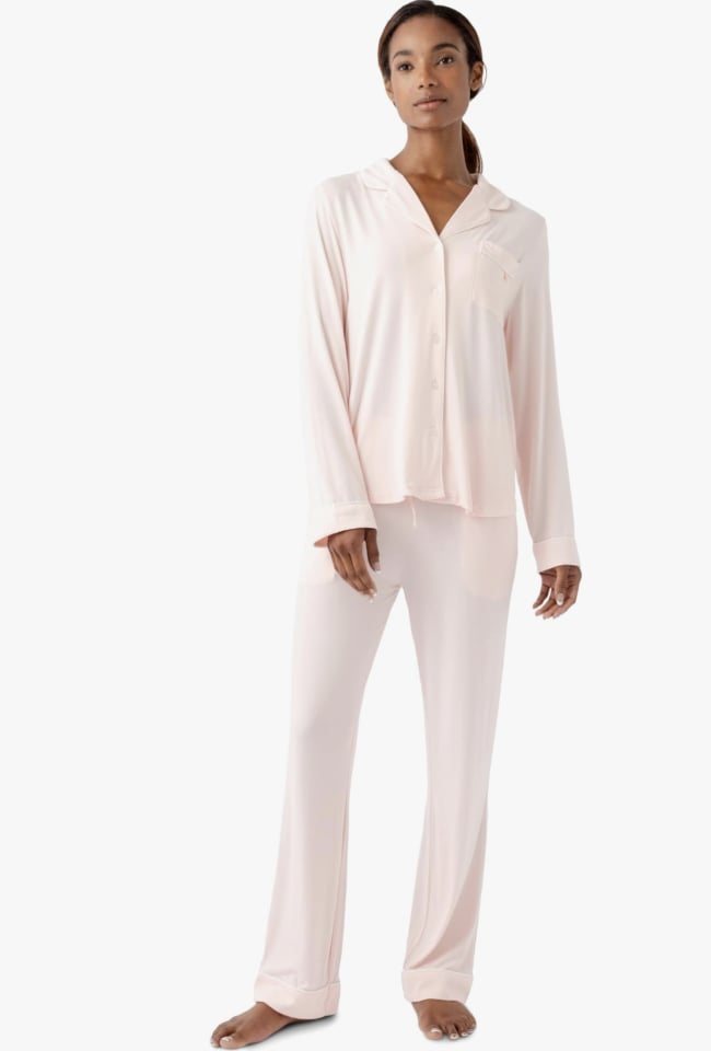 Cozy Earth Bamboo Stretch-Knit Long Sleeve Pajama Set