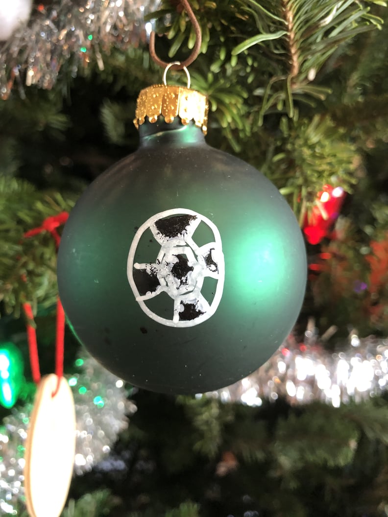 This Attempt at Drawing a Soccer Ball on an Ornament