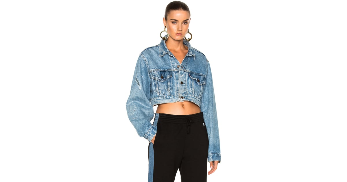 redone cropped denim jacket