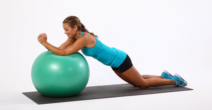 How to Do the Kneeling Ball Roll Out Ab Exercise | POPSUGAR Fitness