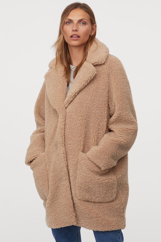 H&M Short Faux Shearling Coat