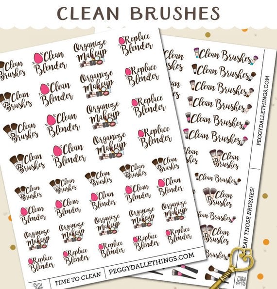 Clean Brushes Planner Stickers