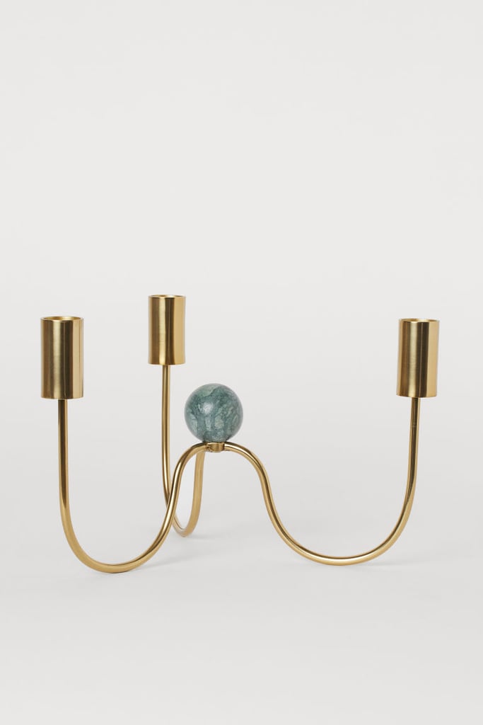 H&M Metal and Marble Candelabra