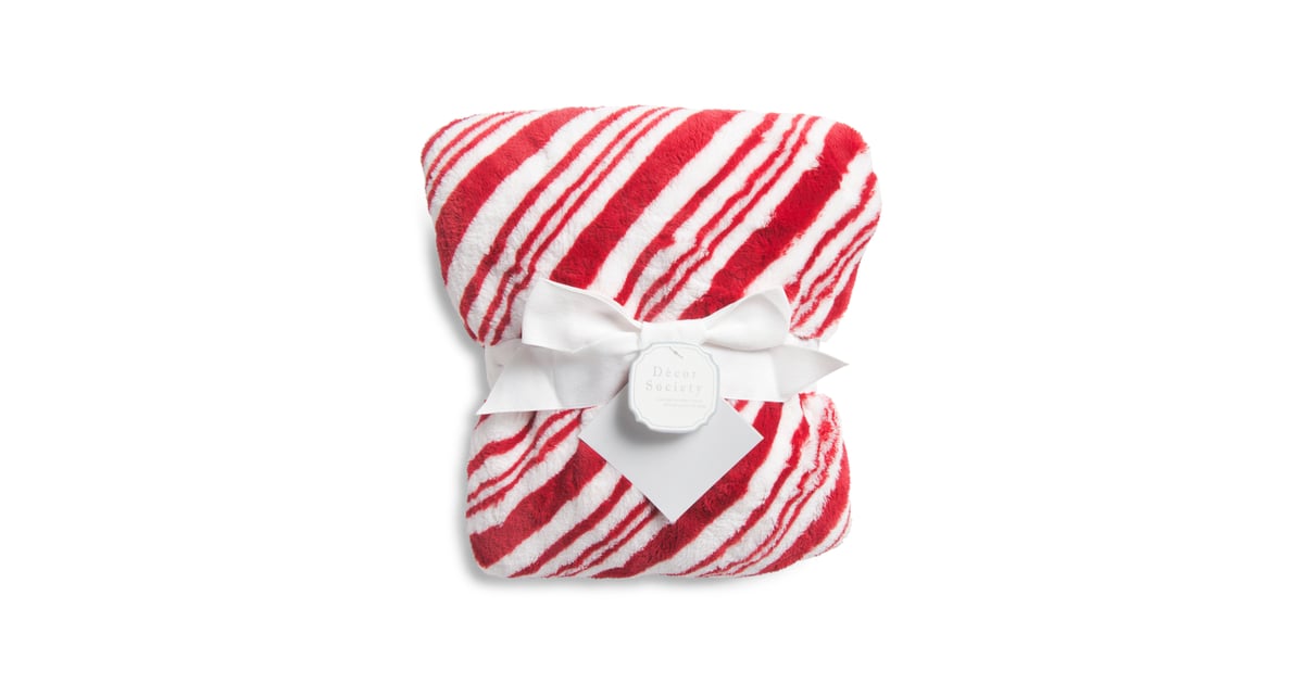 Candy Cane Throw Best TJ Maxx Christmas Decor 2019 POPSUGAR Home UK