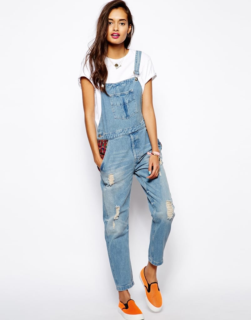 Native Rose patchwork denim overalls ($141) | Overall Trend | POPSUGAR ...