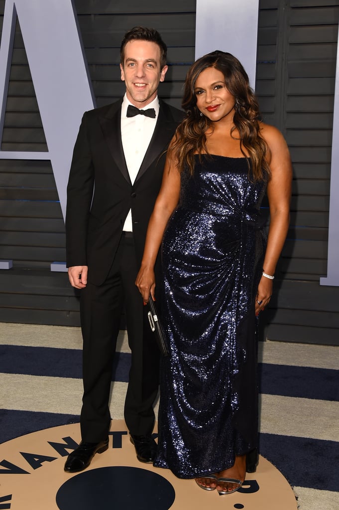 Mindy Kaling And Bj Novak At Oscars Vanity Fair Party 2018 Popsugar 