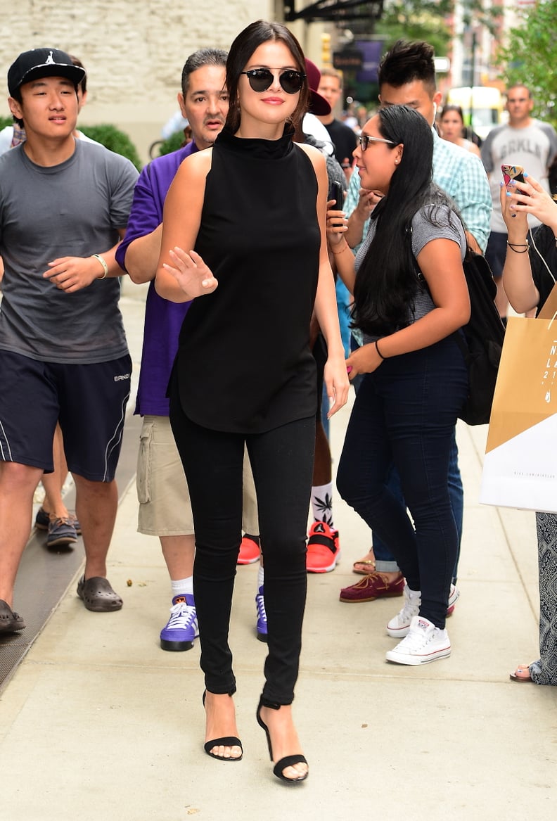 Black Outside Her Hotel in New York City