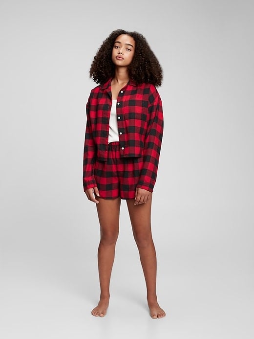 Gap Teen 100% Recycled Buffalo Plaid 3-Piece PJ Set