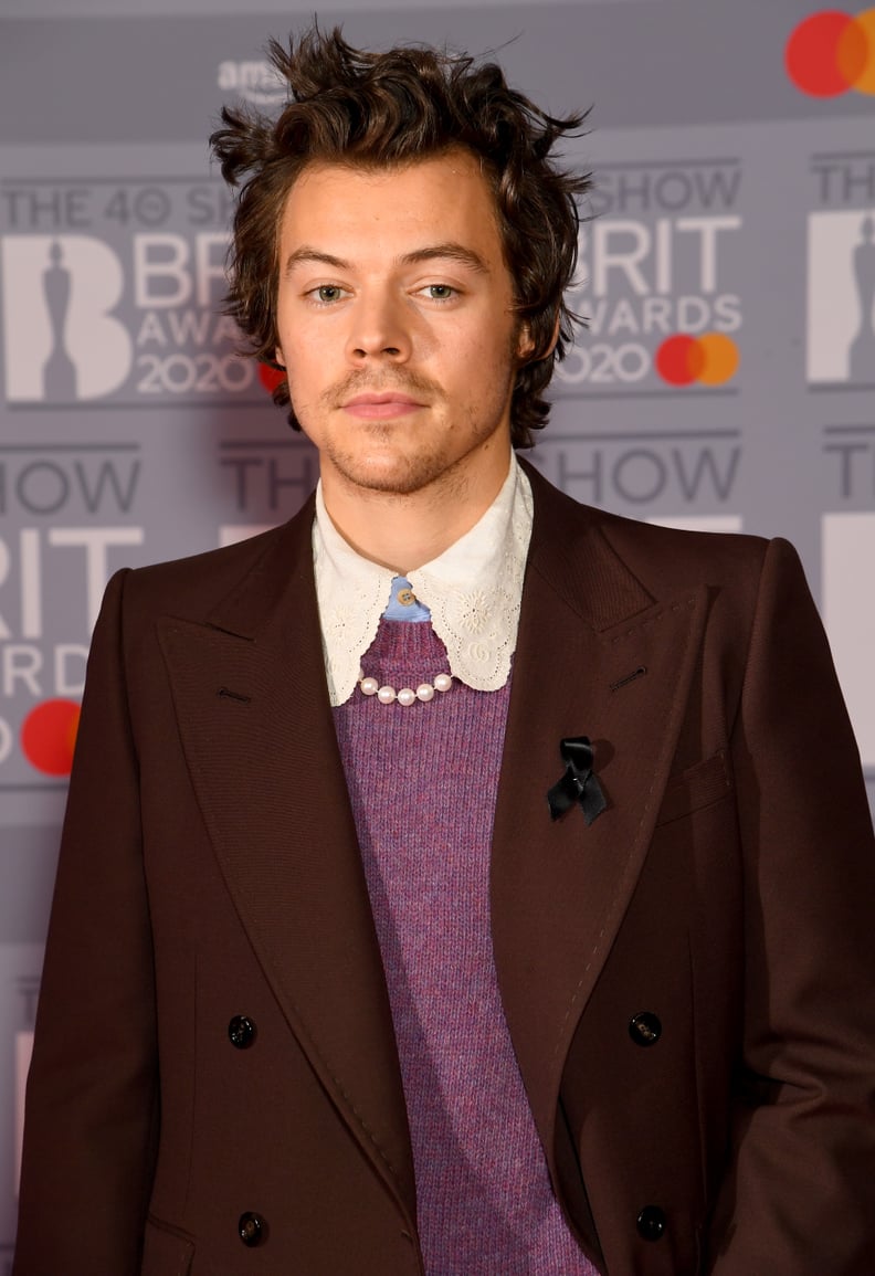 Harry Styles on the 2020 BRIT Awards Red Carpet