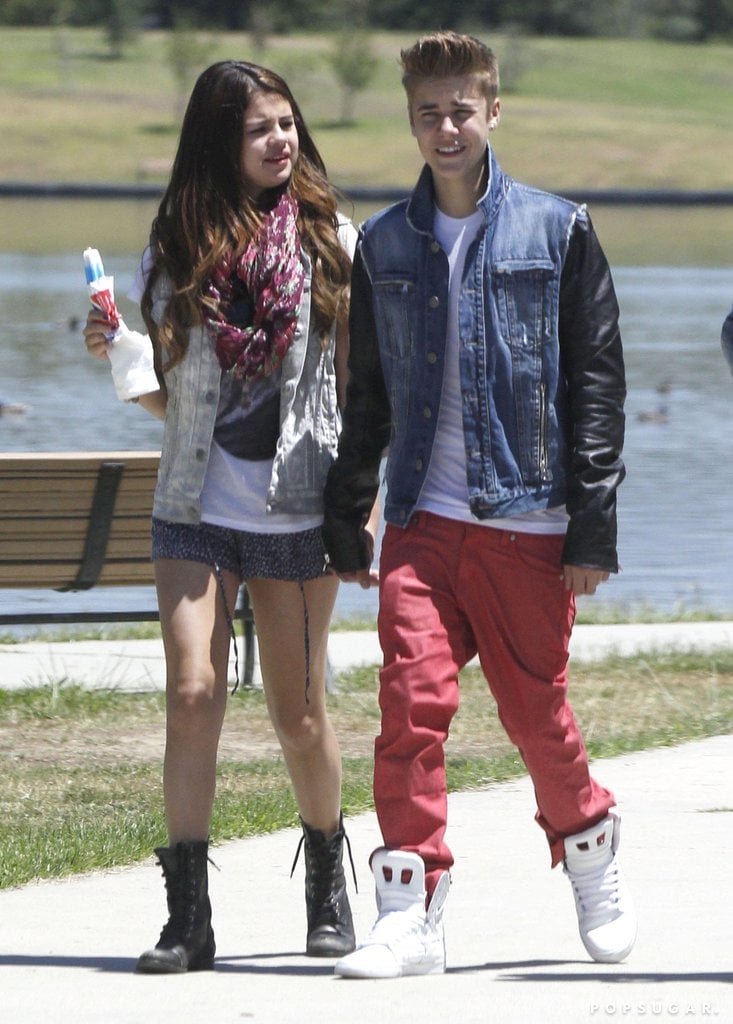 Selena Gomez and Justin Bieber at Lake Balboa November ...