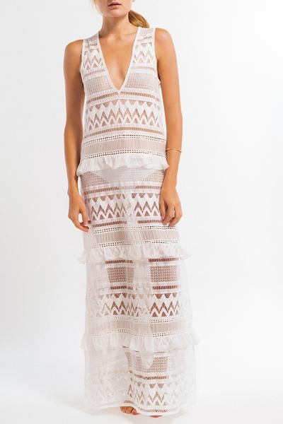 Kisuii's Estela Tiered Lace Maxi
