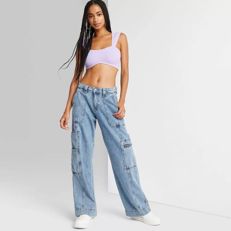 affordable seamed front wide leg jeans｜TikTok Search