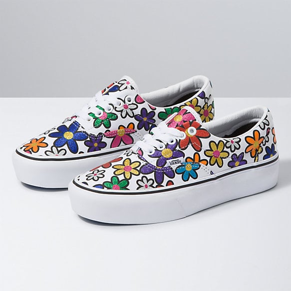 checkered vans flowers