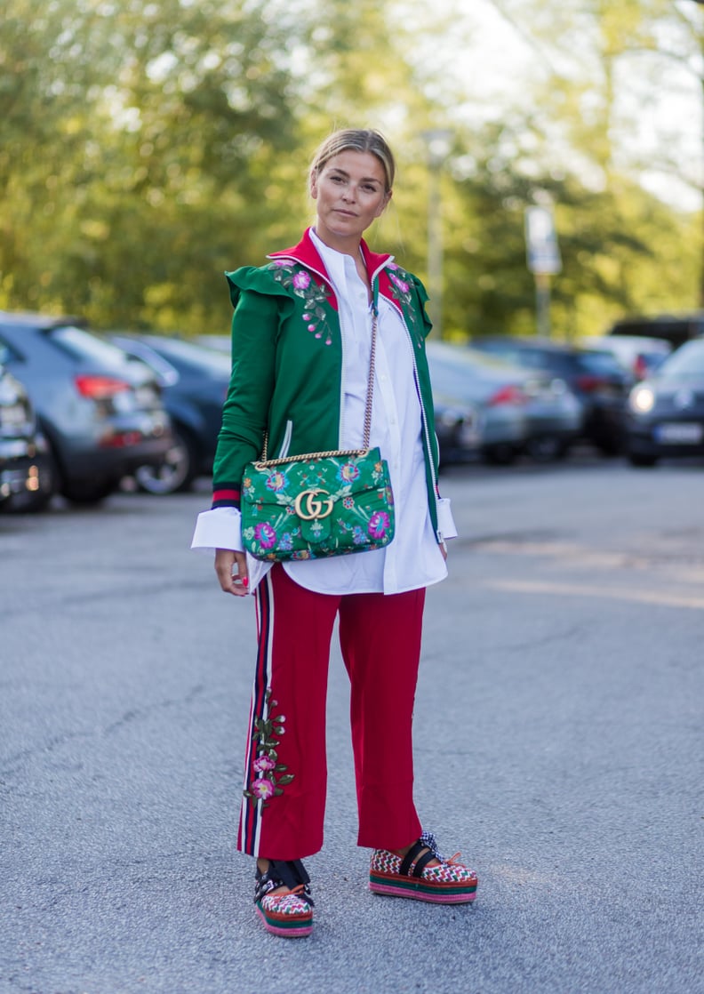 Mix and Match Your Track Suit Separates and Style With a White Blouse