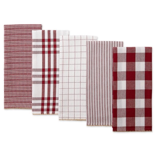 DII Barn Red Farmhouse Woven Dishtowel (Set of 5) - Walmart.com