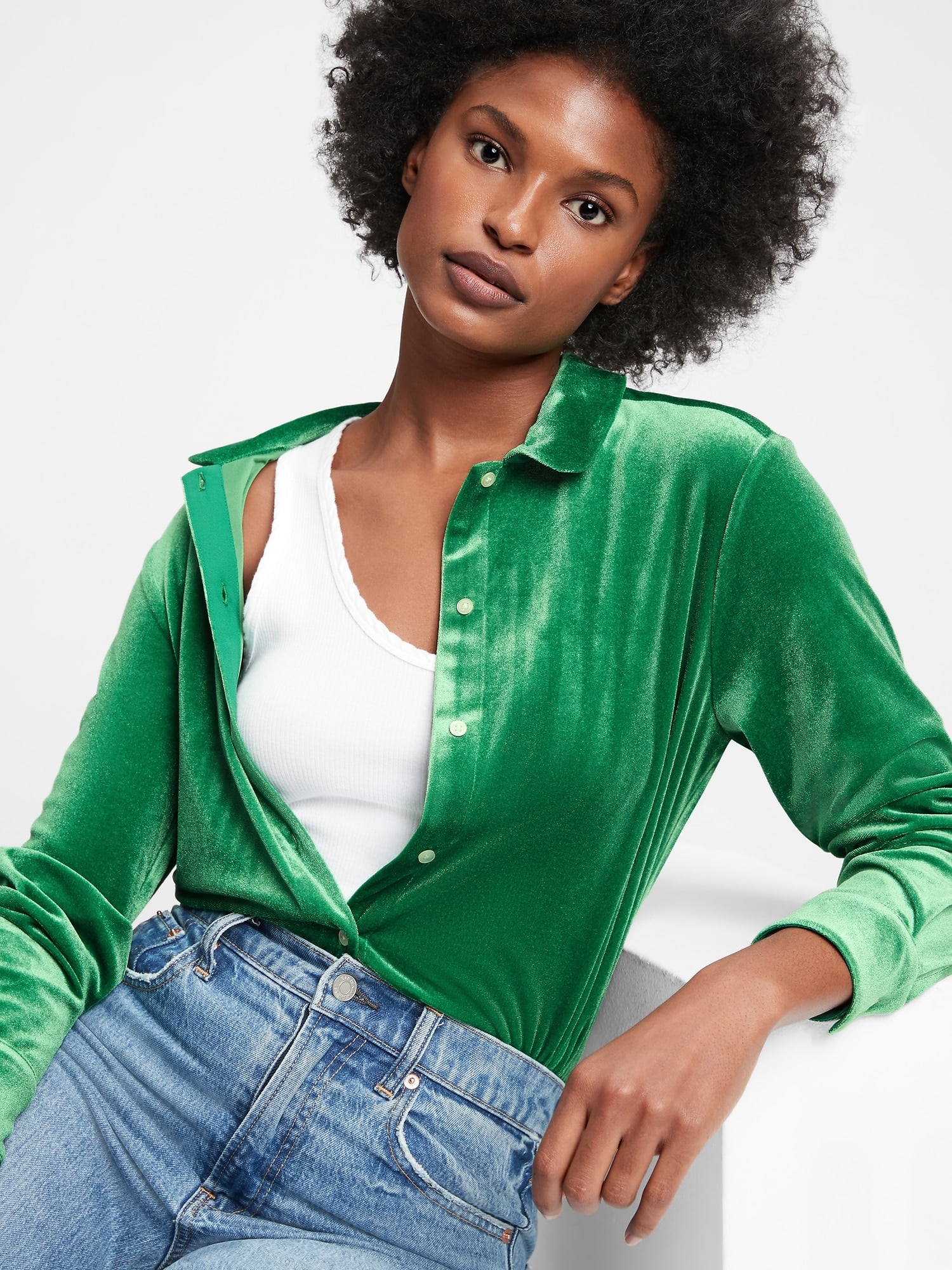 Gap velvet sales shirt