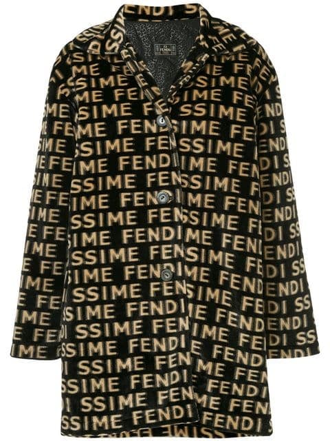 Fendi Pre-Owned Logos Long Sleeve Coat