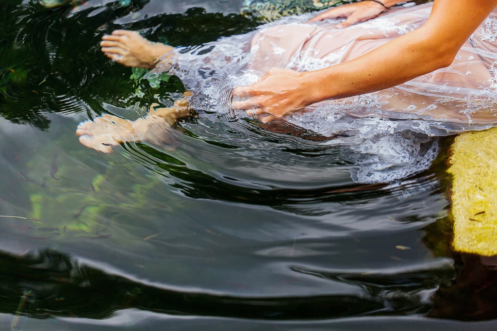 Underwater Trash-the-Wedding-Dress Shoot