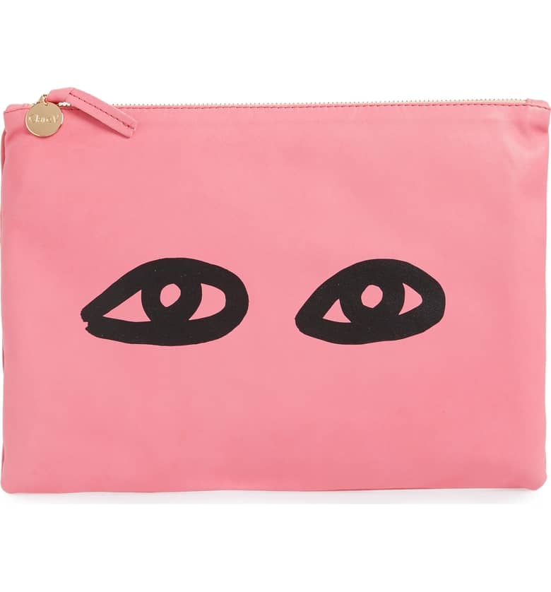 Clare V. Eyes Leather Clutch