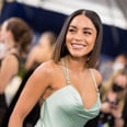 Vanessa Hudgens Trades Her Bikini For a Silk, Feather-Trimmed Gown