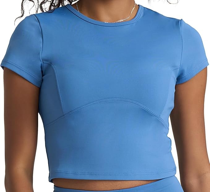 Popsugar Short Sleeve Athletic Top ($15, originally $25)
There's nothing like a supportive top that covers you just enough while still letting you sweat it out. This short-sleeve athletic top does exactly that. It's supportive, sculpting, and comes in a bunch of fun colors. And the best part? It's on sale for Cyber Monday.