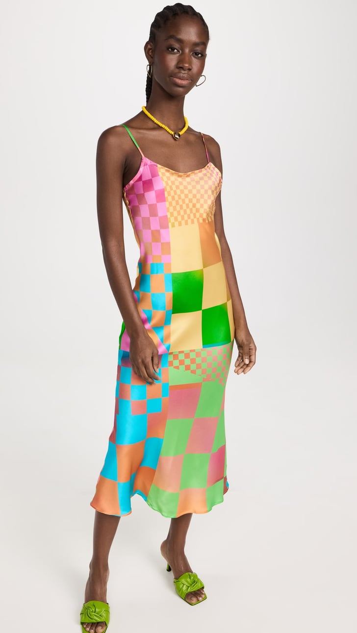 BruceGlen Psych Check Silk Slip Dress | Fashion Editor Picks For Spring ...