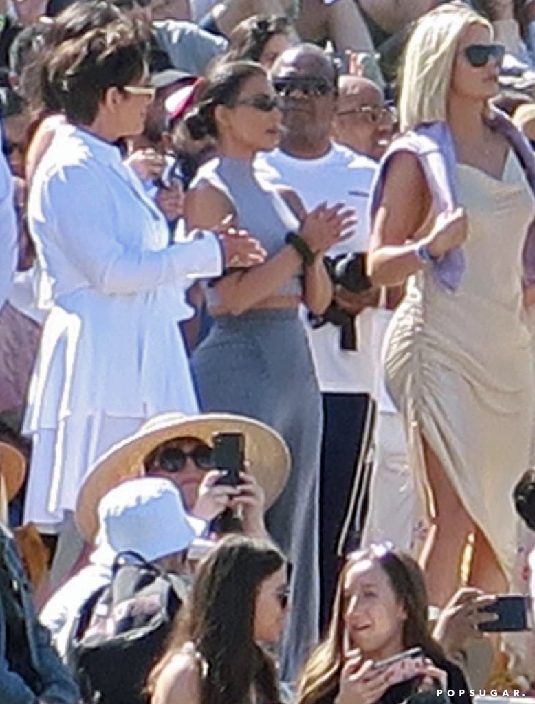 Kris Jenner, Kim Kardashian, and Khloé Kardashian at Kanye West's Easter Coachella Service