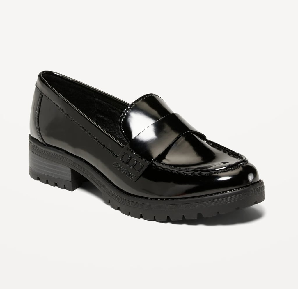 Old Navy Faux-Leather Chunky-Heel Loafer Shoes