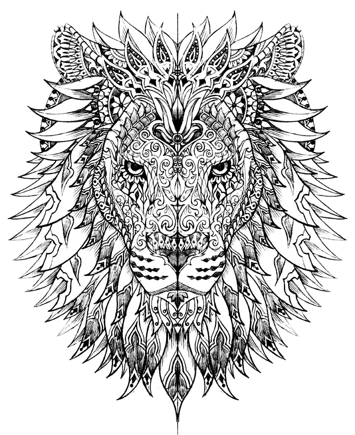 Adult Coloring Page: Lion Head | Adult Coloring Pages Will Help You De-Stress | POPSUGAR Smart Living Photo 2